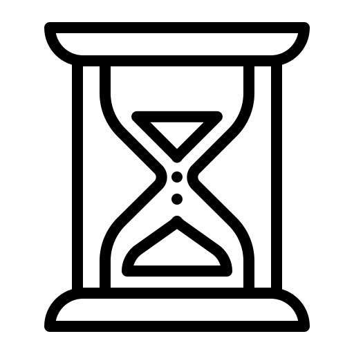 Hourglass icon representing time