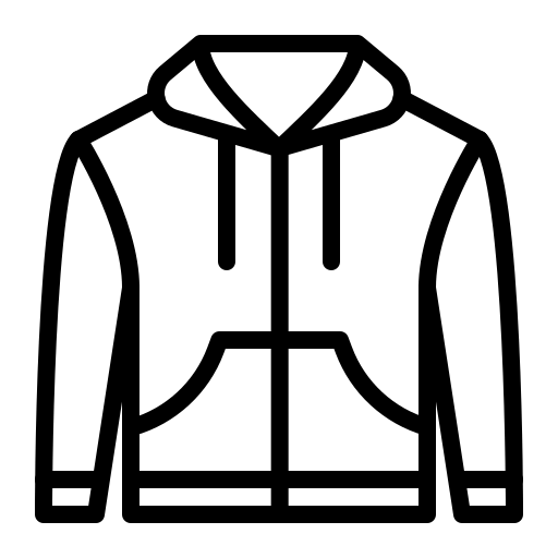 Zip-up hoodie icon