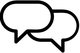 Two overlapping speech bubbles icon