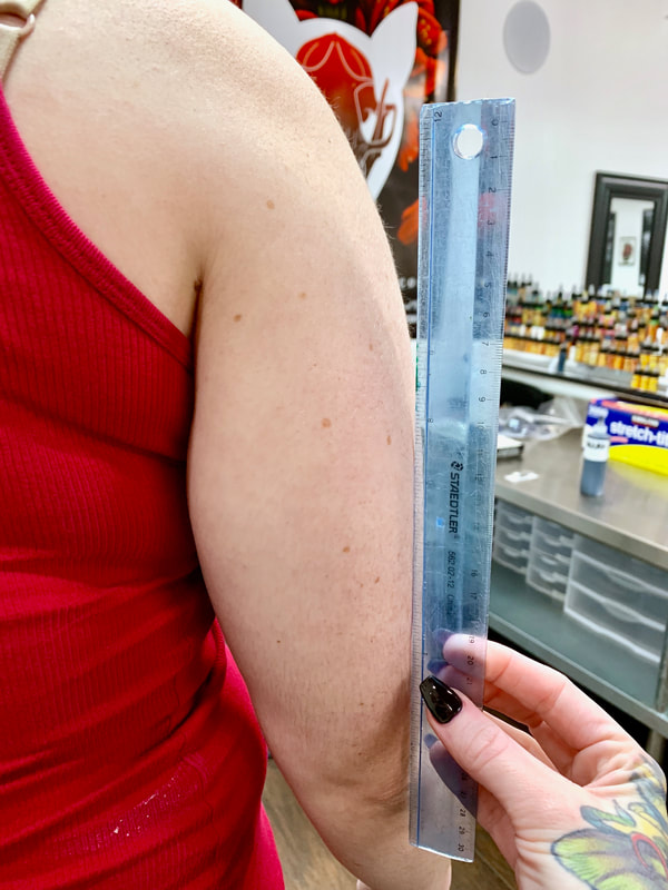 Measurement for arm tattoo