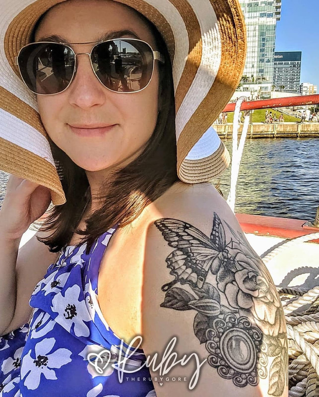 Dotwork Floral Butterfly Vegan Arm Tattoo