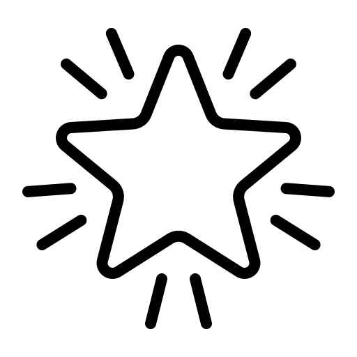 Glowing star icon with radiating lines